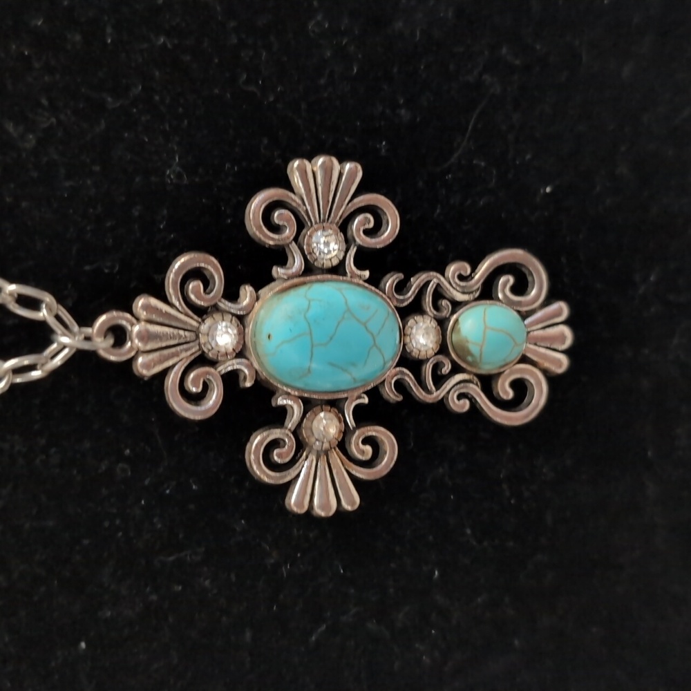 Script Cross Necklace - Picture 2 of 6